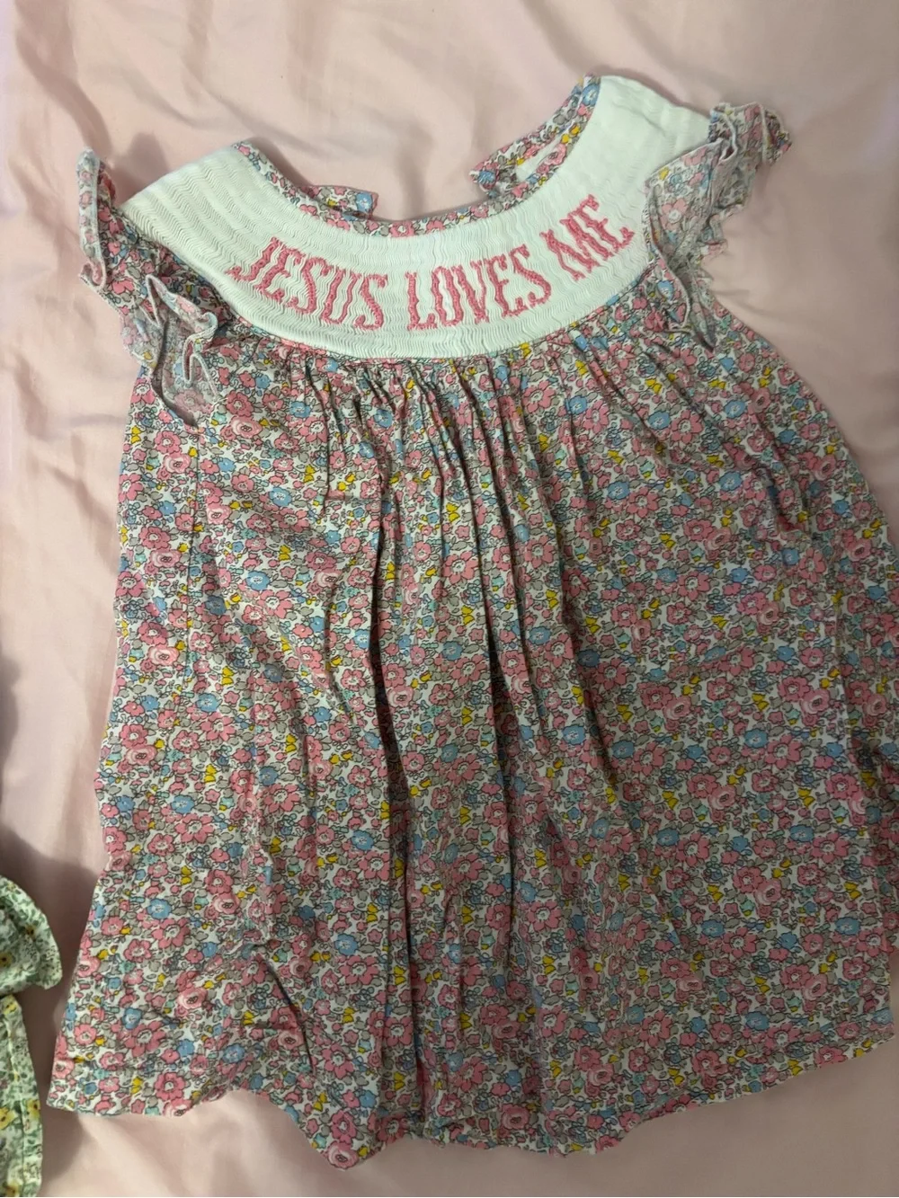 Floral Smocked Baby Dress with 